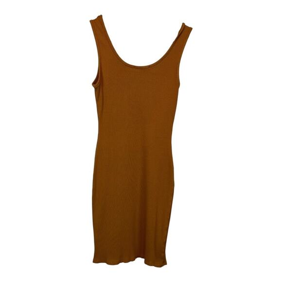 Lulus Shapin' Up Camel Ribbed Bodycon Mini Dress Medium Stretch Curvy Lagenlook - Picture 8 of 9